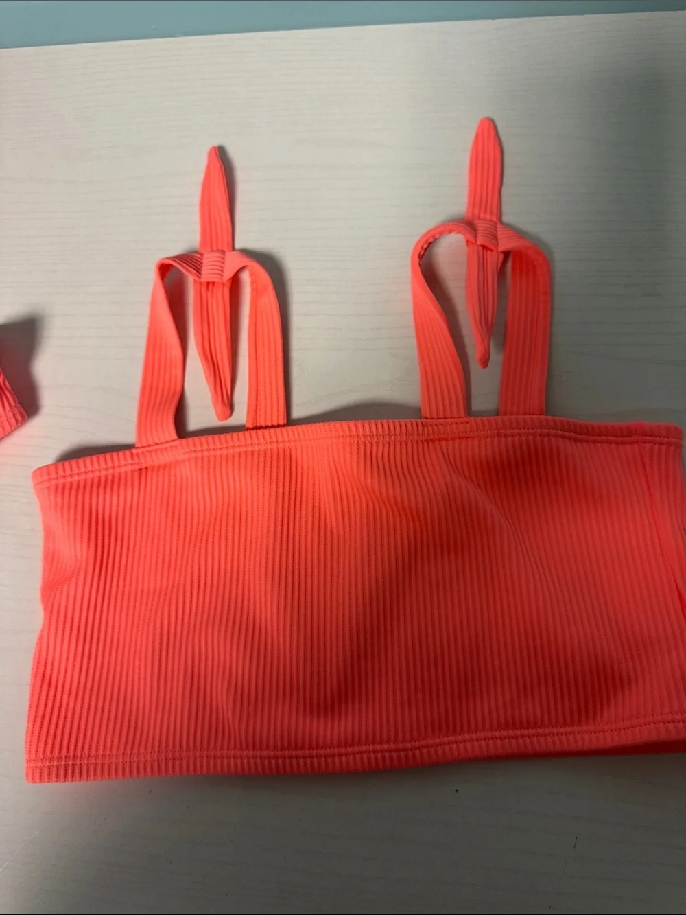 GAP Girls Neon Coral Ribbed Two-Piece Swim Set
